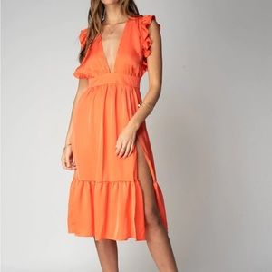 Stillwater Jessie midi dress - papaya medium